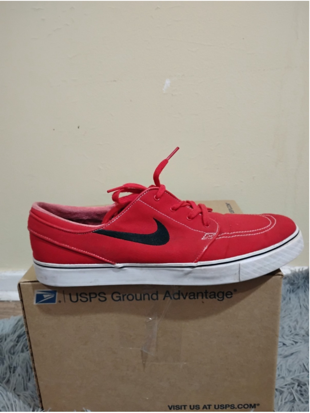 Nike SB Stefan Janoski Shoes Mens Size 14 Red Canvas Skateboarding 615957-603 - Picture 8 of 12